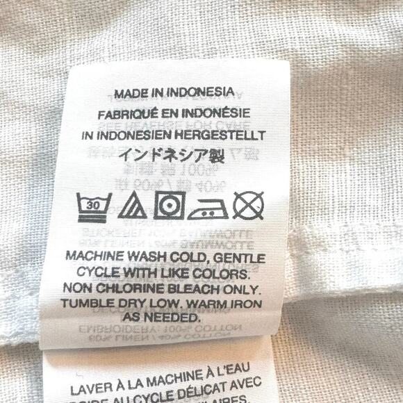 J. CREW White Embroidered Linen Beach Swimsuit Cover-Up Tunic Tassel Sz XXS - Picture 12 of 12